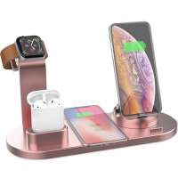 Wireless Charger Dock 4in1 Multiple Device Fast Charging Station Qi Fast Wireless Charging Stand Compatible for iphone 11