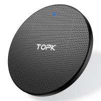 TOPK Promotional Cheap New Desk Mini Universal Qi Wireless Charger Logo Pad Quick Wireless Charger